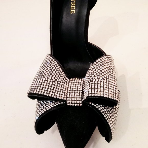🎁 FREE GIFT IS INCLUDED 🎁 NEW 3D Rhinestones Bow High Heels Pointed Toe Shoes - Picture 10 of 13